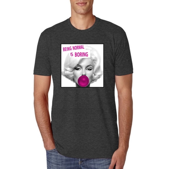 Marilyn Monroe Being Normal is Boring | Mens Famous People Premium Tri Blend T-Shirt, Vintage Black, 2XL