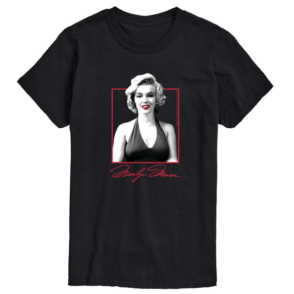 Marilyn Monroe - Black and White Square Short Sleeve Graphic T-Shirt