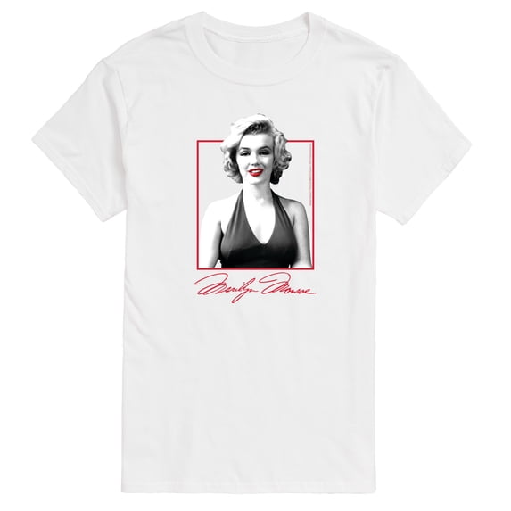 Marilyn Monroe - Black and White Square Short Sleeve Graphic T-Shirt