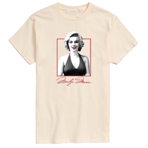 Marilyn Monroe - Black and White Square Short Sleeve Graphic T-Shirt