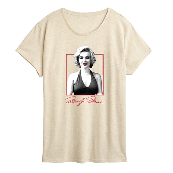 Marilyn Monroe - Black and White Square Short Sleeve Graphic T-Shirt
