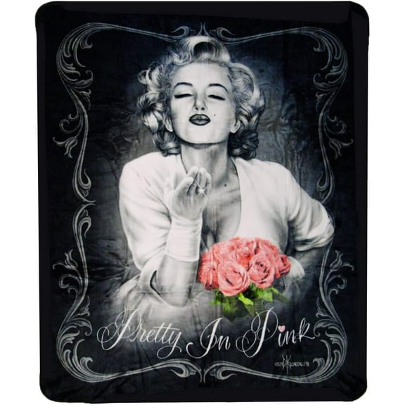Marilyn Monroe Blanket - Plush Queen Size Blanket - Very Soft - PRETTY IN PINK