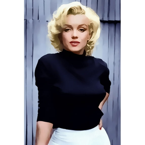 Marilyn Monroe Blue Sweater- CANVAS OR FINE PRINT WALL ART