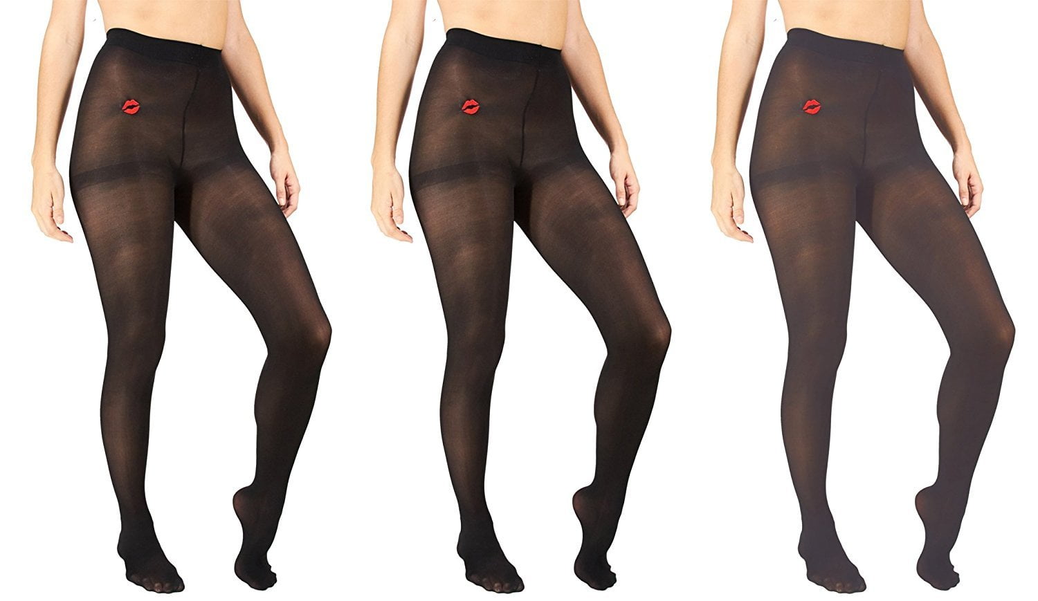 Marilyn Monroe Footed Breathable Opaque Tights, 3-Pack (Women's
