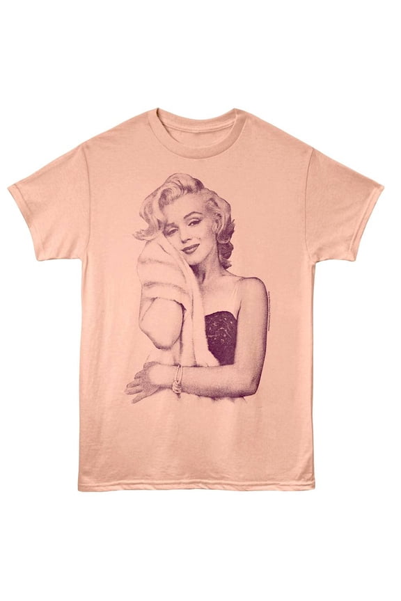 Marilyn Monroe - Fur Snuggle - American Classics - Solid Orange Adult Short Sleeve T-Shirt
