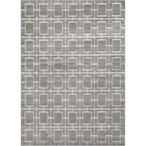 Marilyn Monroe Geometric Modern Area Rug, Gray/Silver, 144" x 108"