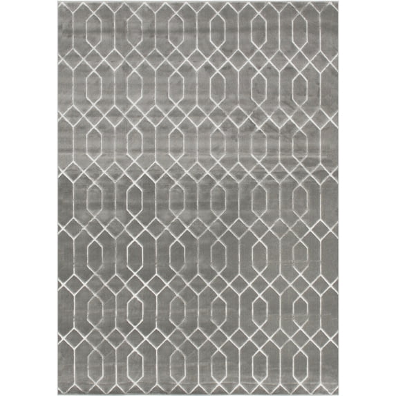 Marilyn Monroe Geometric Modern Area Rug, Gray/White, 9" x 12"