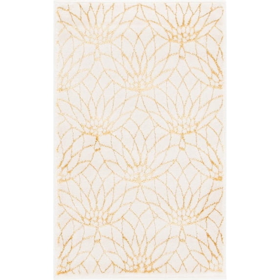 Marilyn Monroe Glam Collection Area Rug - Dahlia (2' x 3' 1" Rectangle White Gold/Gold)