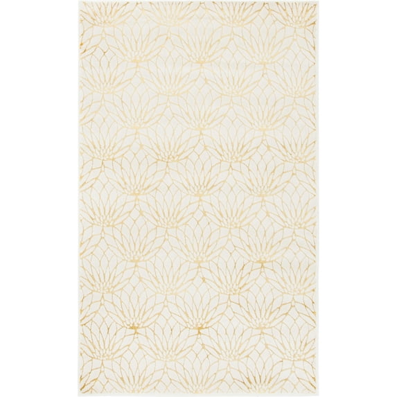 Marilyn Monroe Glam Collection Area Rug - Dahlia (5' 3" x 8' Rectangle White Gold/Gold)