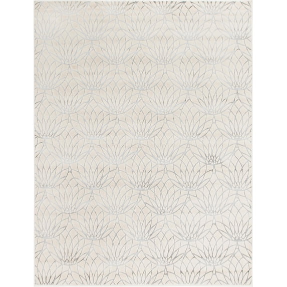 Marilyn Monroe Glam Collection Area Rug - Dahlia (7' 10" x 10' Rectangle White Silver/Silver)