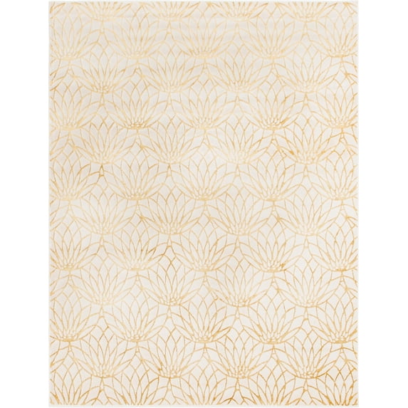 Marilyn Monroe Glam Collection Area Rug - Dahlia (7' 10" x 10' Rectangle White Gold/Gold)