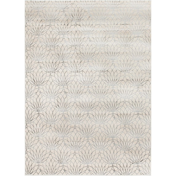 Marilyn Monroe Glam Collection Area Rug - Dahlia (9' x 12' Rectangle White Silver/Silver)