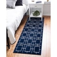 thumbnail image 1 of Marilyn Monroe Glam Collection Area Rug - Deco (2' 7" x 12' Runner Navy Blue Silver/Silver), 1 of 5