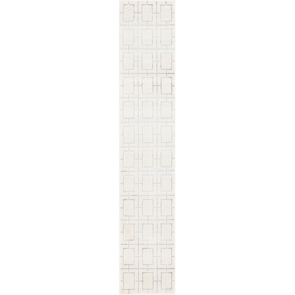 Marilyn Monroe Glam Collection Area Rug - Deco (2' x 10' Runner White Silver/Silver)