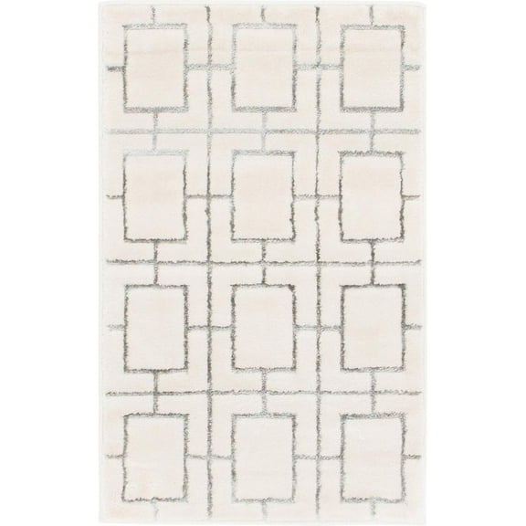 Marilyn Monroe Glam Collection Area Rug - Deco (2' x 3' 1" Rectangle White Silver/Silver)