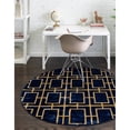 thumbnail image 1 of Marilyn Monroe Glam Collection Area Rug - Deco (3' 1" Round Navy Blue Gold/Gold), 1 of 5