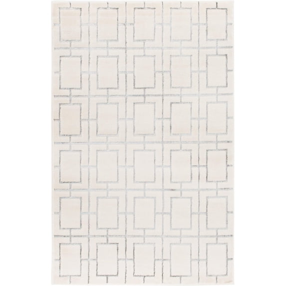 Marilyn Monroe Glam Collection Area Rug - Deco (4' 1" x 6' 1" Rectangle White Silver/Silver)