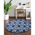 thumbnail image 1 of Marilyn Monroe Glam Collection Area Rug - Deco (5' 3" Round Navy Blue Silver/Silver), 1 of 5