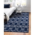 thumbnail image 1 of Marilyn Monroe Glam Collection Area Rug - Deco (6' 1" x 9' Rectangle Navy Blue Silver/Silver), 1 of 9