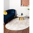 thumbnail image 1 of Marilyn Monroe Glam Collection Area Rug - Deco (7' 10" x 10' Oval White Silver/Silver), 1 of 5