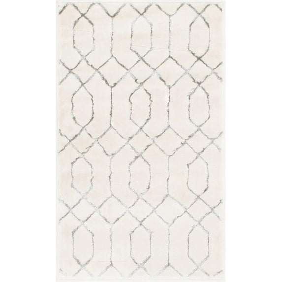 Marilyn Monroe Glam Collection Area Rug - Trellis (2' x 3' 1" Rectangle White Silver/Silver)