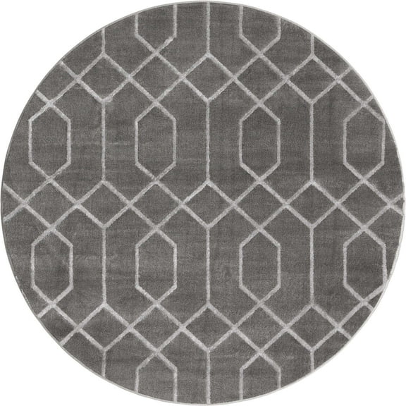 Marilyn Monroe Glam Collection Area Rug - Trellis (3' 1" Round Gray Silver/Silver)
