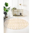 thumbnail image 1 of Marilyn Monroe Glam Collection Area Rug - Trellis (5' 3" Round White Gold/Gold), 1 of 11