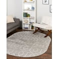 thumbnail image 1 of Marilyn Monroe Glam Collection Area Rug - Trellis (5' 3" x 8' Oval Gray Silver/Silver), 1 of 9