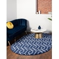 thumbnail image 1 of Marilyn Monroe Glam Collection Area Rug - Trellis (5' 3" x 8' Oval Navy Blue Silver/Silver), 1 of 10