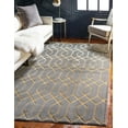 thumbnail image 1 of Marilyn Monroe Glam Collection Area Rug - Trellis (6' 1" x 9' Rectangle Gray Gold/Gold), 1 of 10