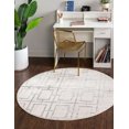 thumbnail image 1 of Marilyn Monroe Glam Collection Area Rug - Trellis (7' 10" Round White Silver/Silver), 1 of 3
