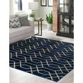 thumbnail image 1 of Marilyn Monroe Glam Collection Area Rug - Trellis (7' 10" Square Navy Blue Gold/Gold), 1 of 11