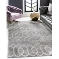 thumbnail image 1 of Marilyn Monroe Glam Collection Area Rug - Trellis (7' 1" x 10' Rectangle Gray Silver/Silver), 1 of 9