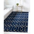 thumbnail image 1 of Marilyn Monroe Glam Collection Area Rug - Trellis (7' 1" x 10' Rectangle Navy Blue Gold/Gold), 1 of 4