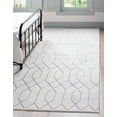 thumbnail image 1 of Marilyn Monroe Glam Collection Area Rug - Trellis (7' 1" x 10' Rectangle White Silver/Silver), 1 of 9