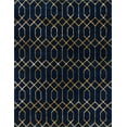 thumbnail image 1 of Marilyn Monroe Glam Collection Area Rug - Trellis (7' 10" x 10' Rectangle Navy Blue Gold/Gold), 1 of 8