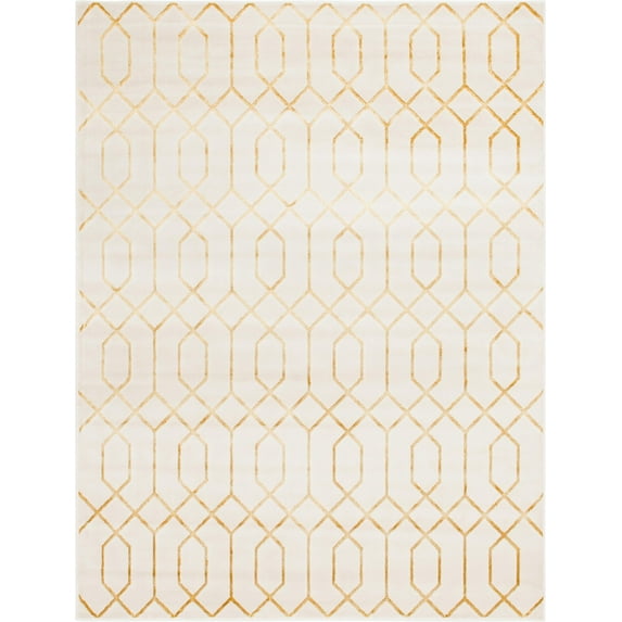 Marilyn Monroe Glam Collection Area Rug - Trellis (7' 10" x 10' Rectangle White Gold/Gold)