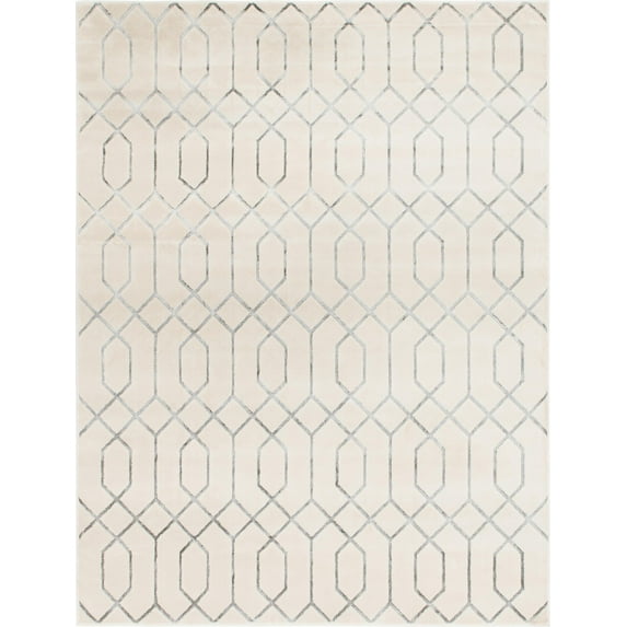 Marilyn Monroe Glam Collection Area Rug - Trellis (7' 10" x 10' Rectangle White Silver/Silver)
