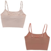 Marilyn Monroe Intimates Women's Long Line Laser-Cut Seamless Bralette 2 Pack - Neutral Pinks - Medium