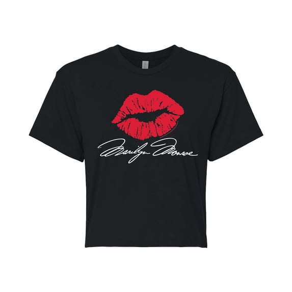 Marilyn Monroe - Lipstick Kiss Cropped Graphic T-Shirt