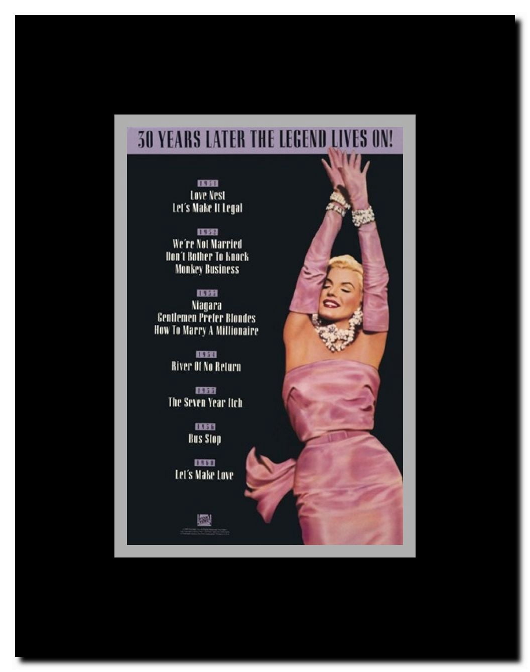 Marilyn Monroe - Movies on Fox Framed Movie Poster