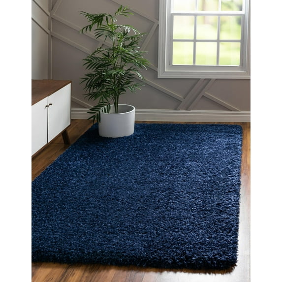 Marilyn Monroe Opulence Shag Collection Area Rug - Silver Screen (10' x 14' Rectangle Aegean Blue)