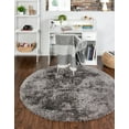 thumbnail image 1 of Marilyn Monroe Opulence Shag Collection Area Rug - Silver Screen (5' 3" Round Slate), 1 of 10