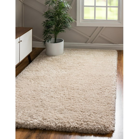 Marilyn Monroe Opulence Shag Collection Area Rug - Silver Screen (7' x 10' Rectangle Blonde)