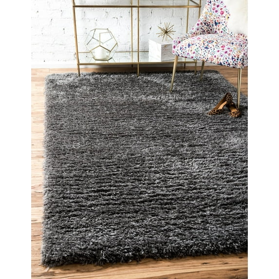 Marilyn Monroe Opulence Shag Collection Area Rug - Silver Screen (7' x 10' Rectangle Slate)