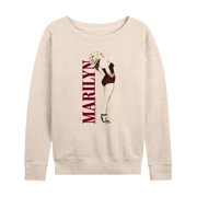 Marilyn Monroe - Pin Up Lightweight French Terry Wide Neck Long Sleeve Graphic Shirt