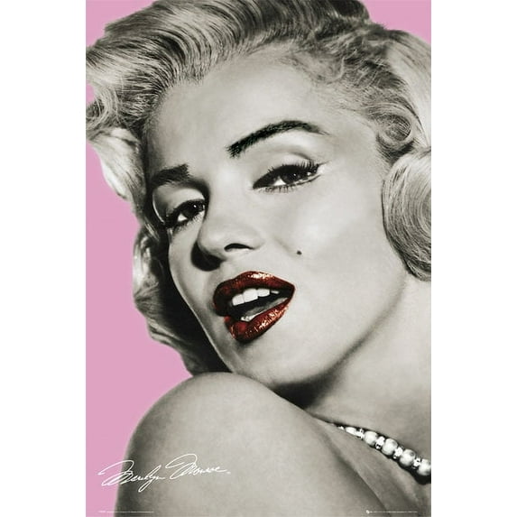 Marilyn Monroe Pink Lips Poster (24 x 36)