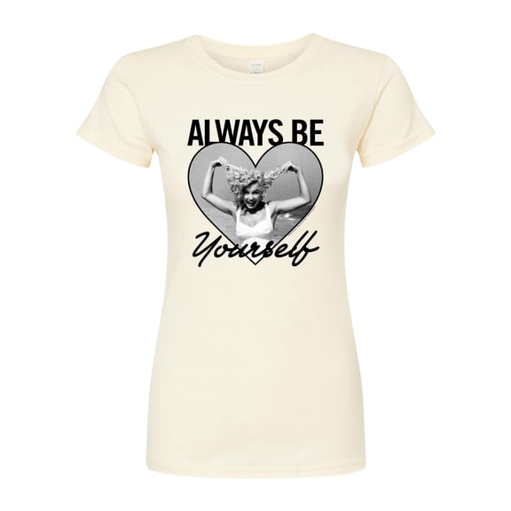 Marilyn Monroe - Pop Culture Icon - Always Be Yourself - Juniors Fitted Graphic T-Shirt