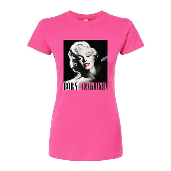 Marilyn Monroe - Pop Culture Icon - Born Beautiful - Juniors Fitted Graphic T-Shirt