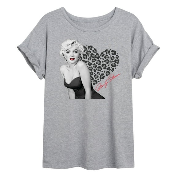 Marilyn Monroe - Pop Culture Icon - Early Years - Leopard Heart - Juniors Ideal Flowy Muscle T-Shirt